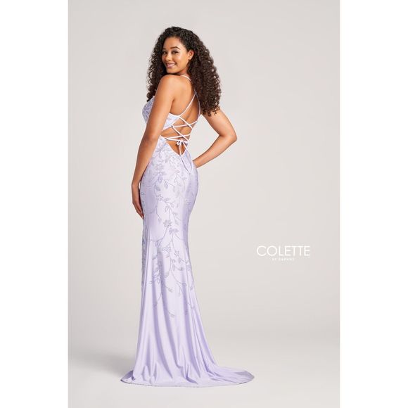 Purple Colette By Mon Cheri Size 4 Side slit dress - Picture 2 of 2